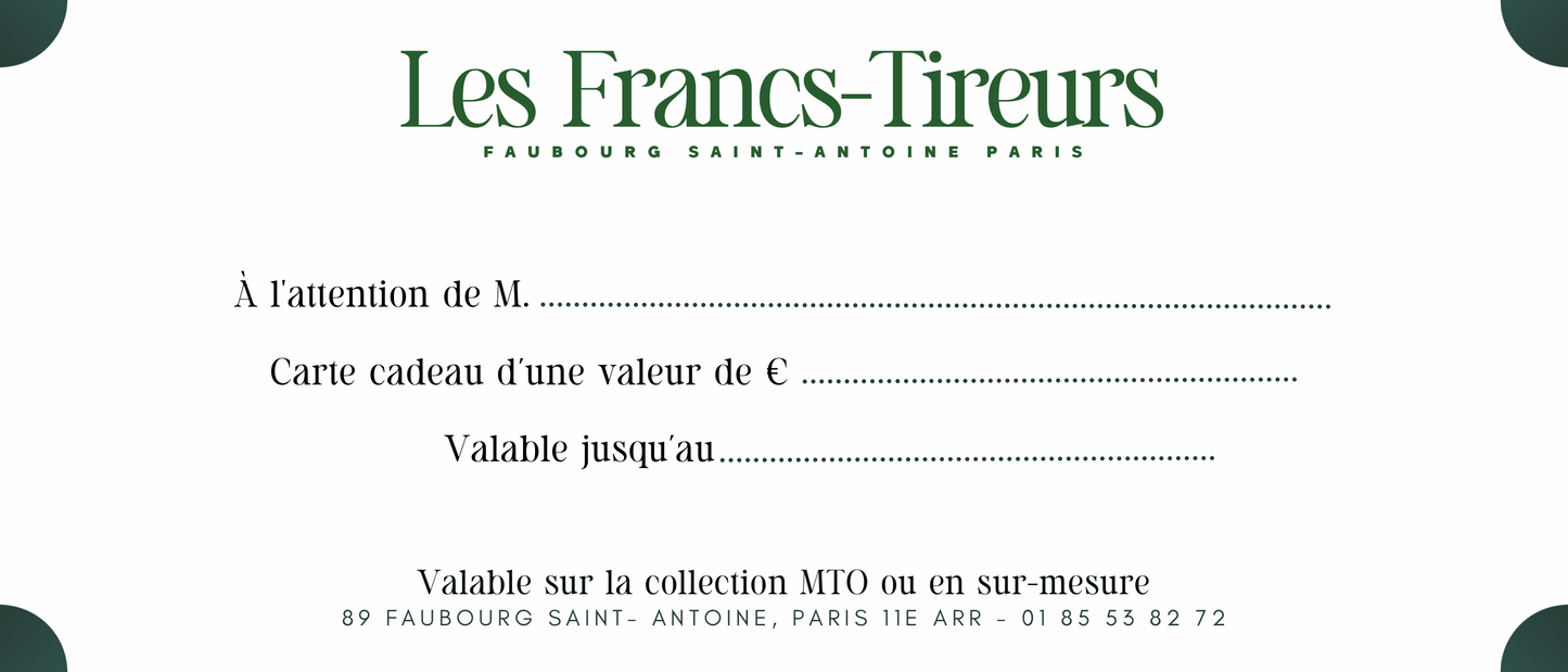 Bon cadeau Les Francs-Tireurs
