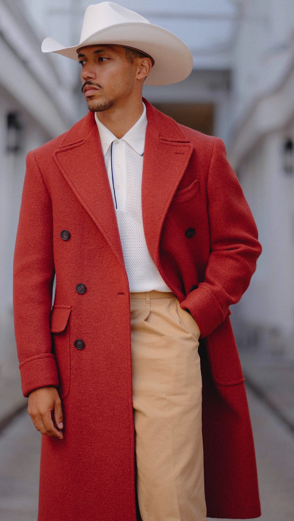 Polo-Coat Florent en laine bouillie