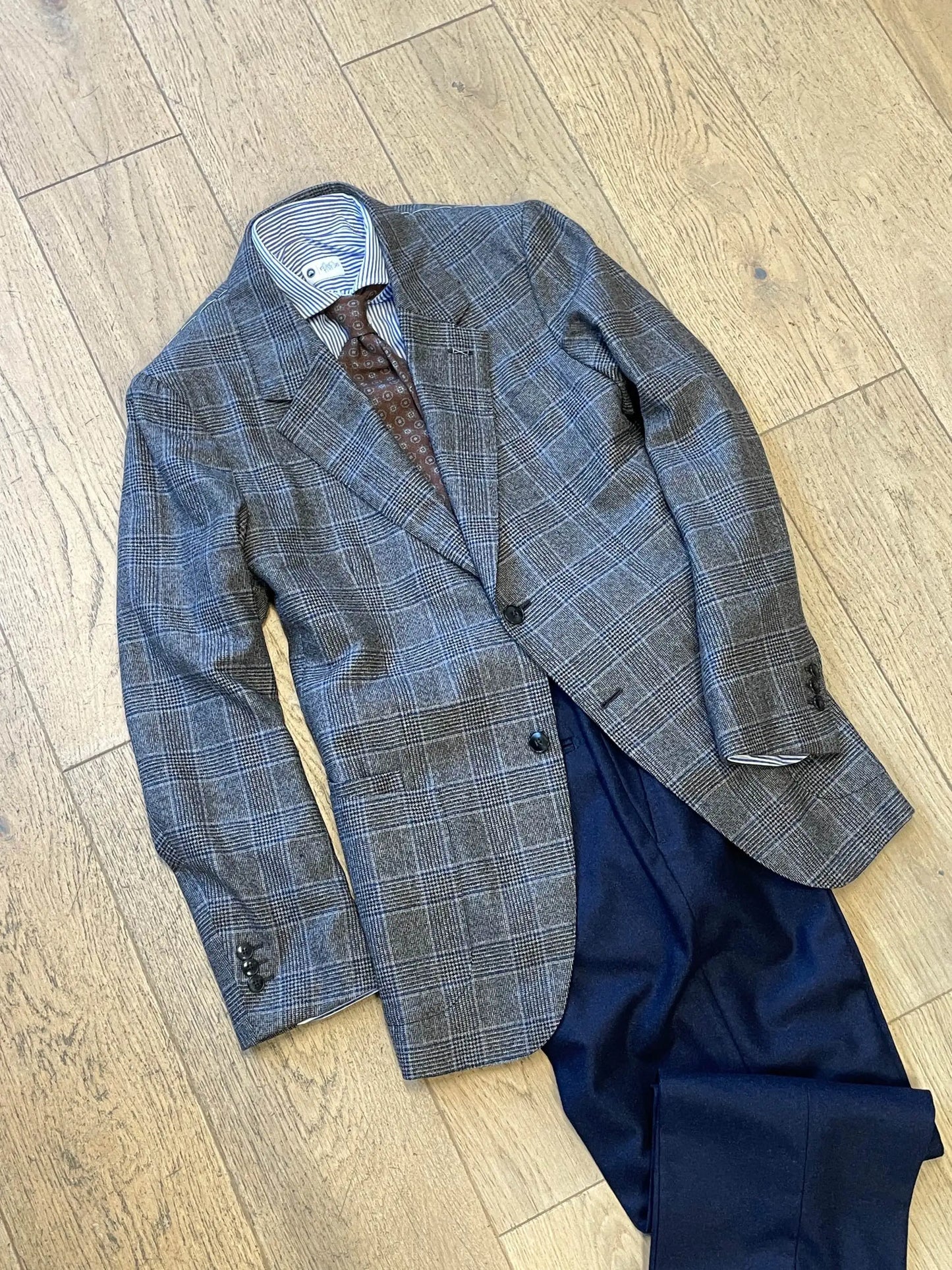 Veste flanelle grise Prince de Galles Bastien